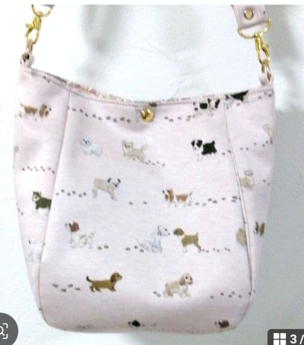 チューリップバッグ ハンドメイド フランシュリッペ犬の行進柄
