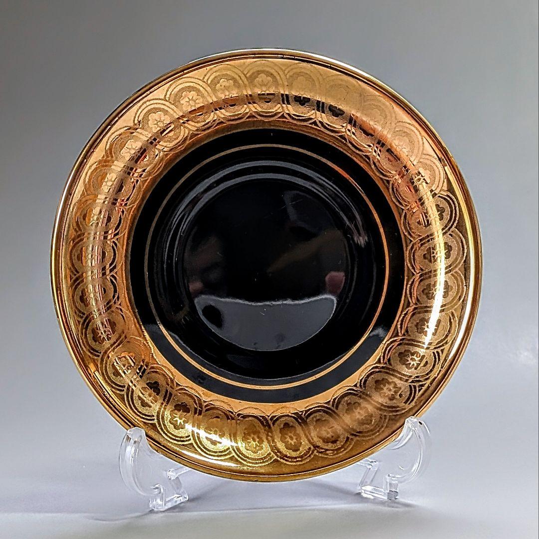 Gibson&sons 英国 1900年初期 漆黒花金紋 カップ＆ソーサー