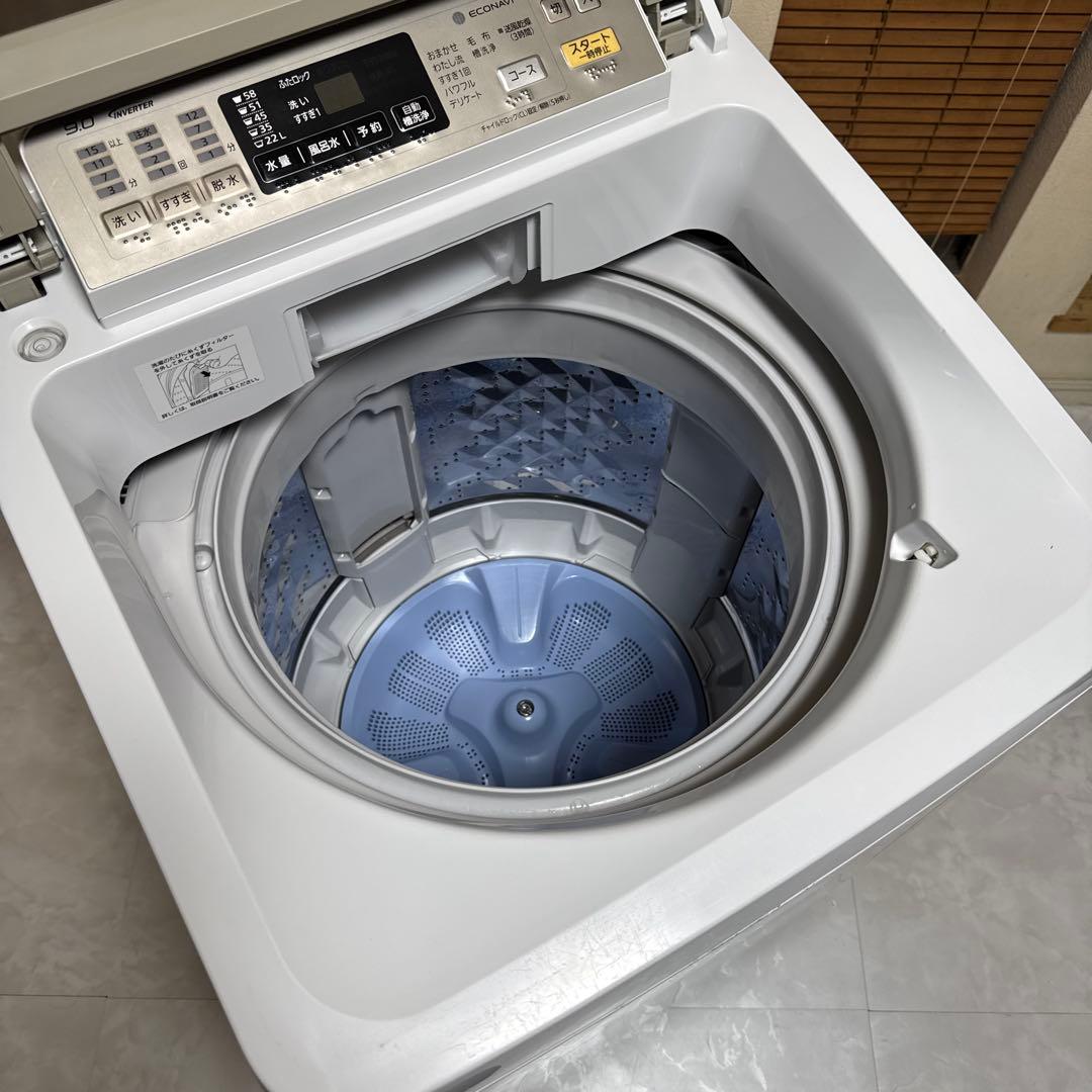 送料込 Panasonic 全自動洗濯機 大容量9kg 即効泡洗浄 エコナビ搭載