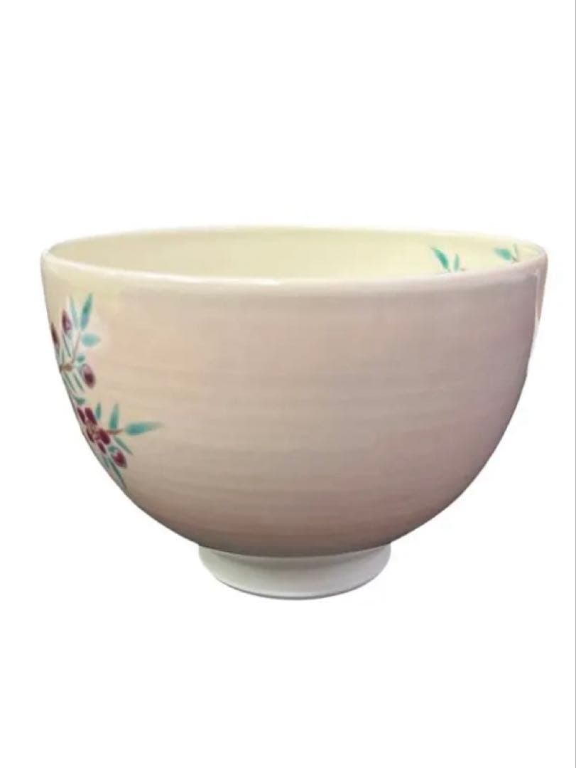 茶碗　桃釉　立雛　見谷福峰　抹茶碗　抹茶茶碗　茶道具