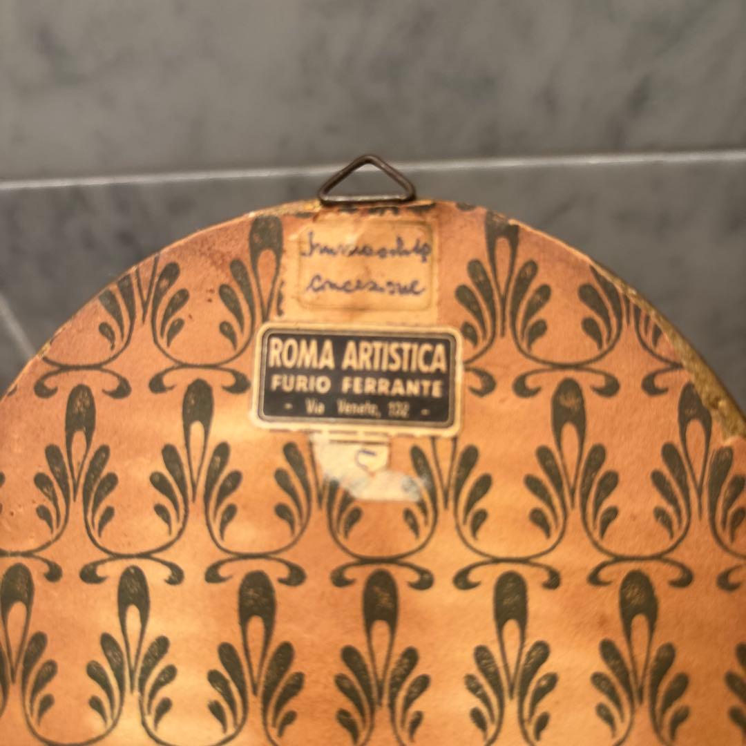 イタリア50年代ヴィンテージ 高級感のあるムリーリョ作聖母マリアと天使の宗教画
