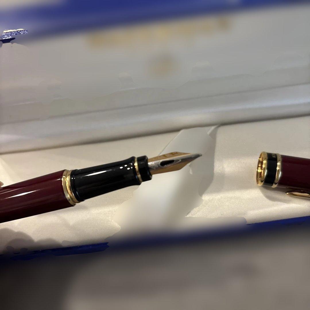 WATERMAN ウォーターマン 万年筆 ボルドー 箱付 インク付 美品
