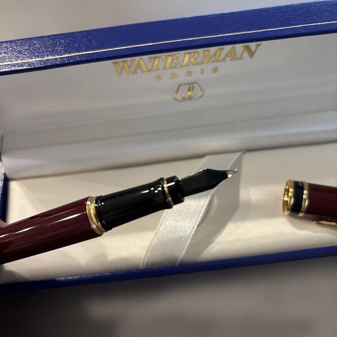 WATERMAN ウォーターマン 万年筆 ボルドー 箱付 インク付 美品