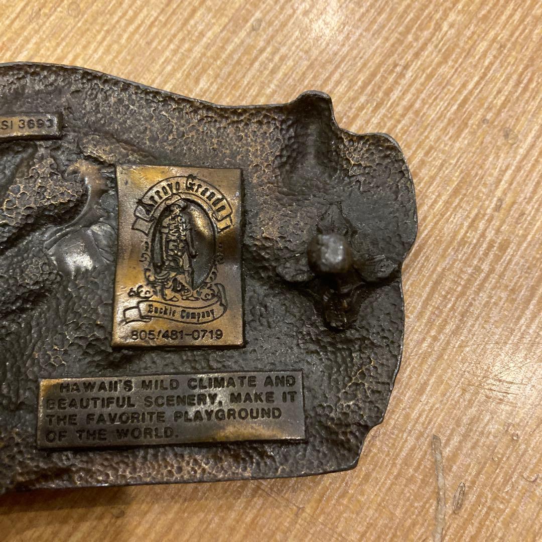 Hawaii サーフィン 彫刻 金属製 ベルトバックル
