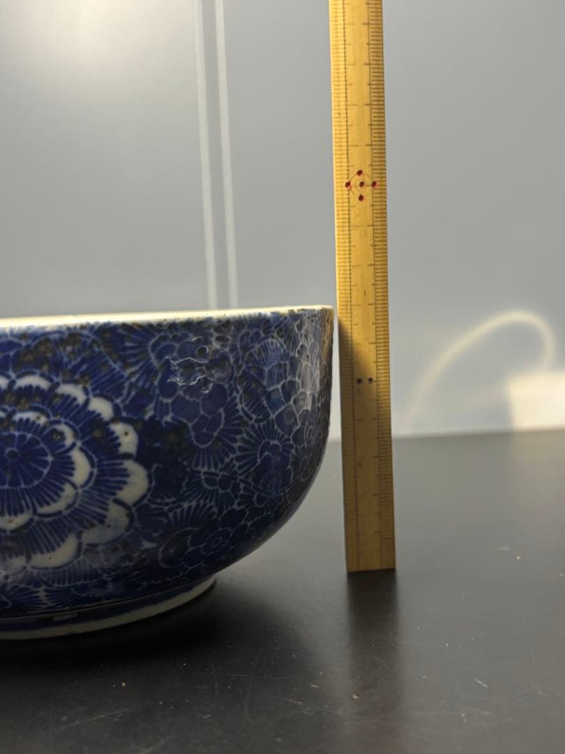 古伊万里 菊唐草紋 微塵唐草 牡丹 染付 明治期 古美術 オールドイマリ 古陶磁