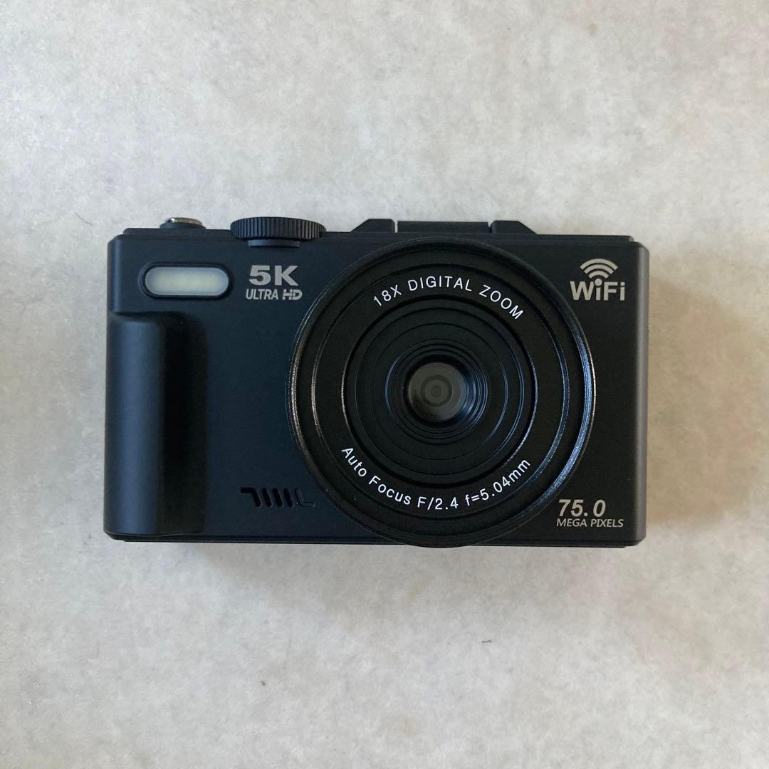 デジカメ 5k 7500万画素 Wi-Fi 180度回転ディスプレイ vlog