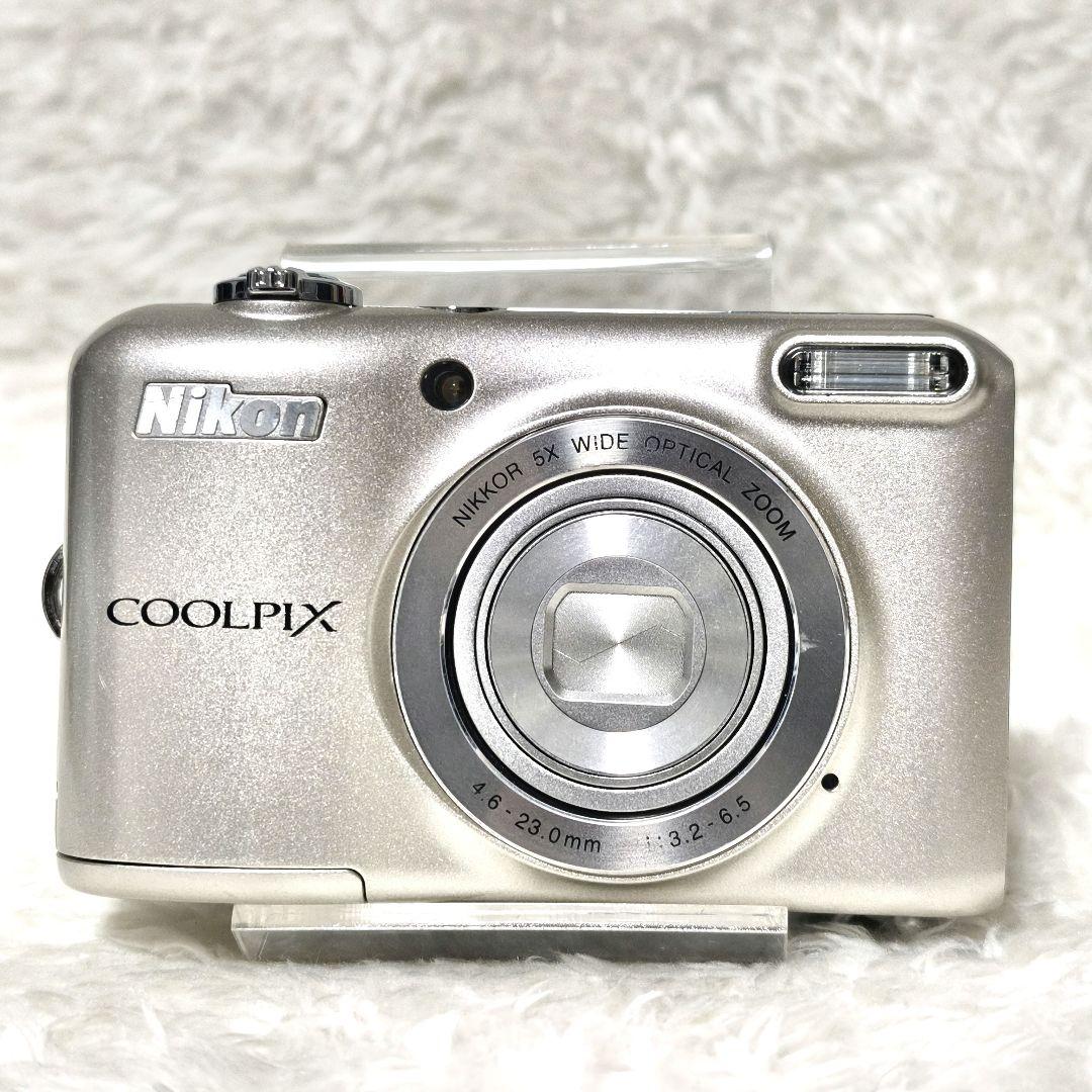 極美品✨ NIKON COOLPIX L28 シルバー 単3電池 デジカメ