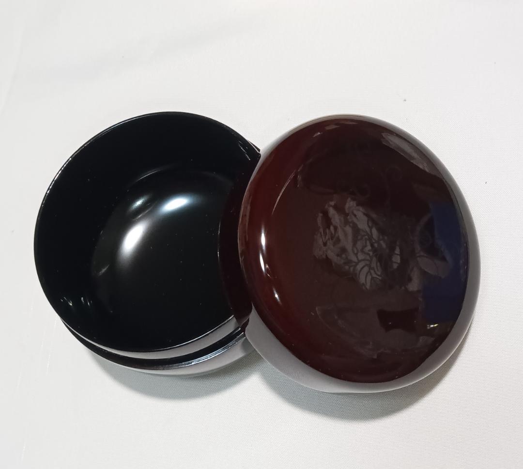 茶道具　輪島塗平棗　漆器の能作謹製　桐唐草闇蒔絵平棗　超美品！！