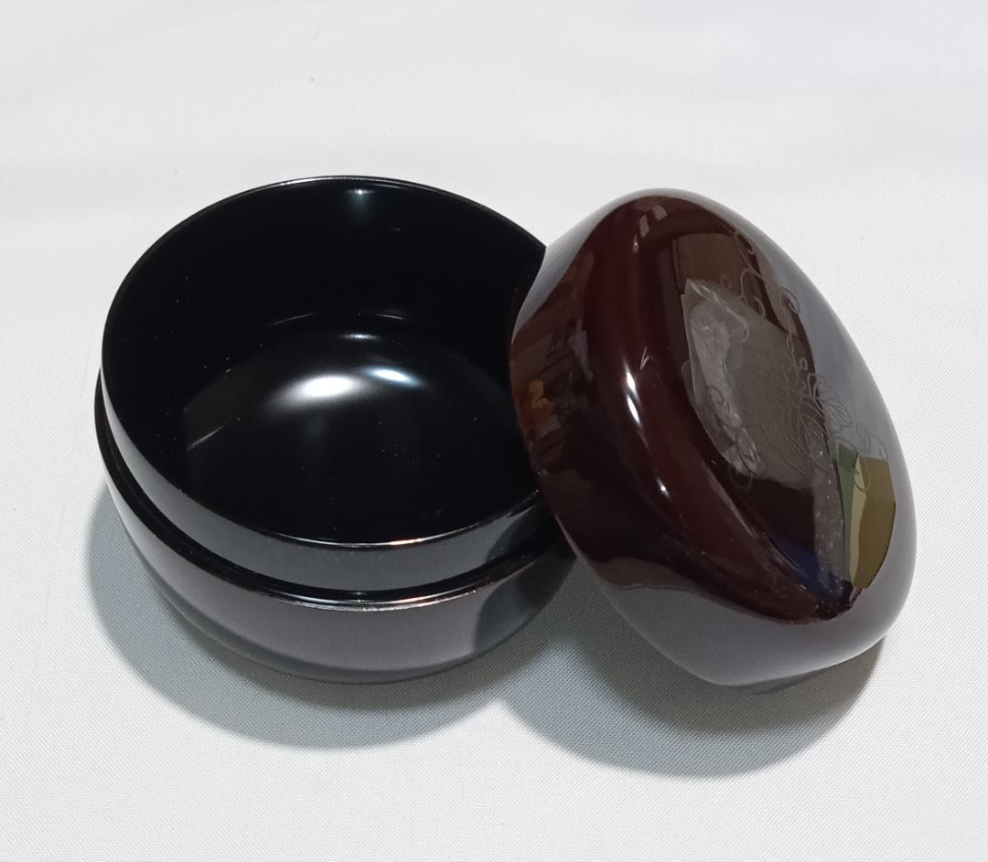 茶道具　輪島塗平棗　漆器の能作謹製　桐唐草闇蒔絵平棗　超美品！！