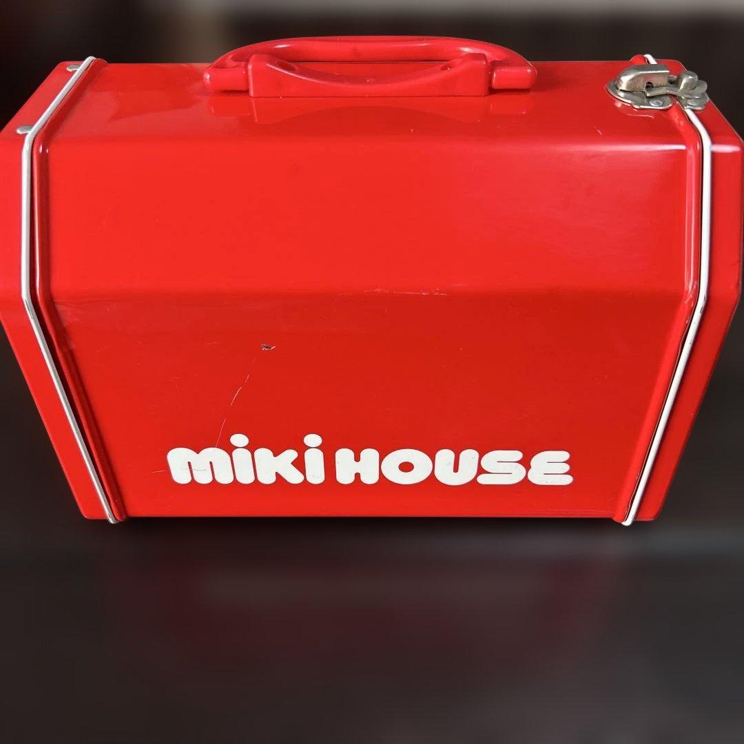 1990年昭和レトロアンティークMIKIHOUSEバッグ型ブリキ缶ミキハウス