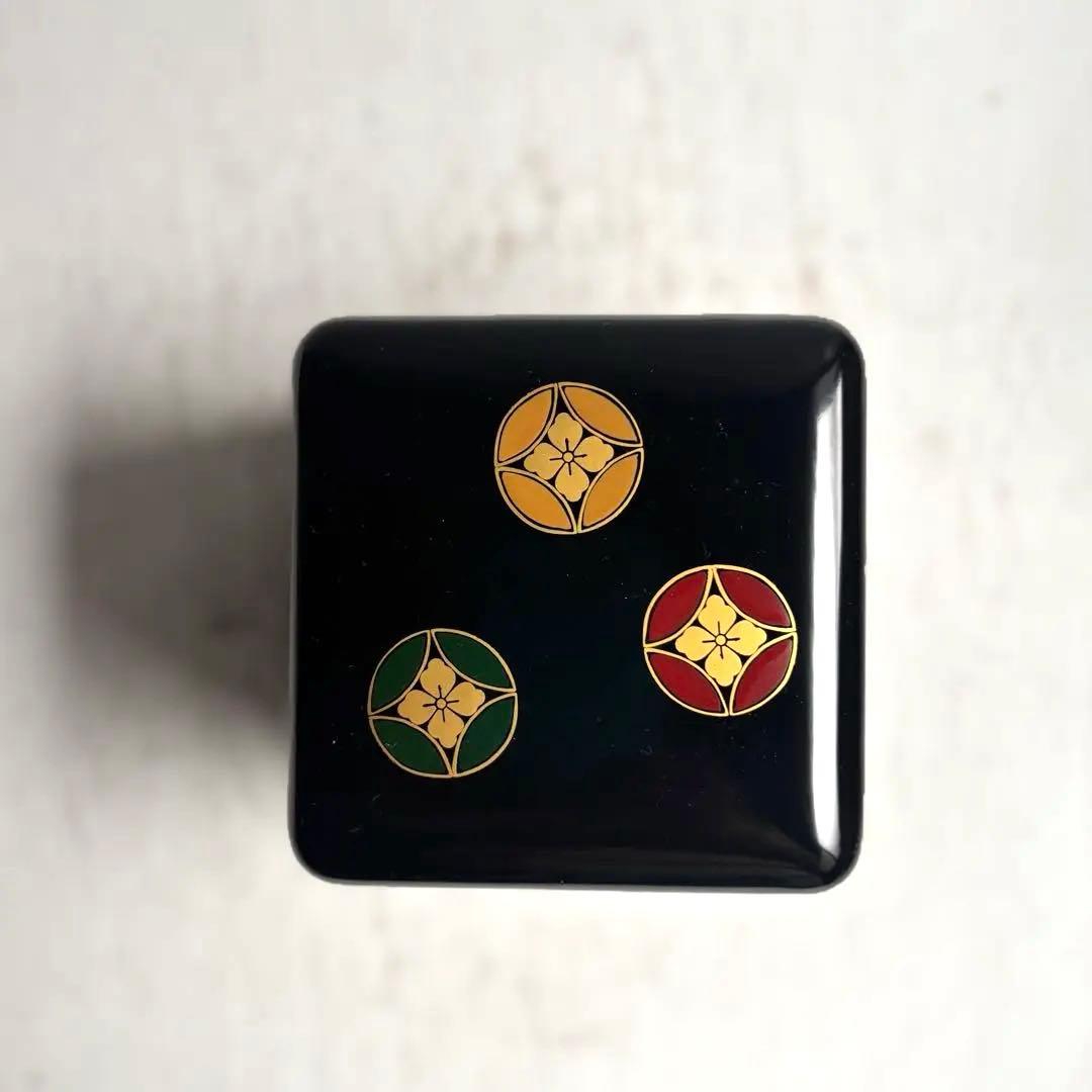 911 会津塗 木製本漆塗 七宝紋二段小重 重箱 菓子器 伝統工芸品 未使用