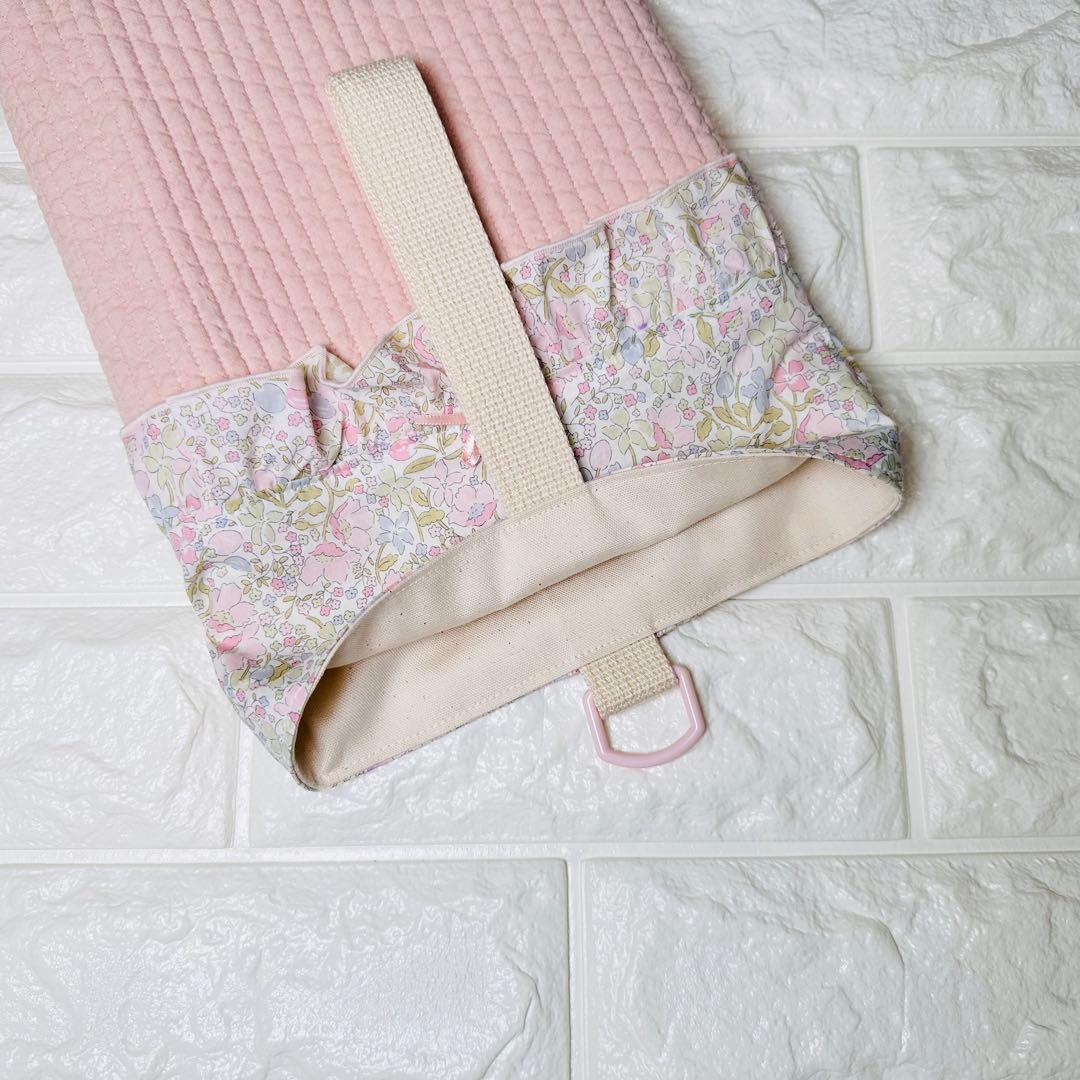 レッスンバッグ　リバティ生地　カワード　ハンドメイド　くすみピンク　ヌビ　女の子