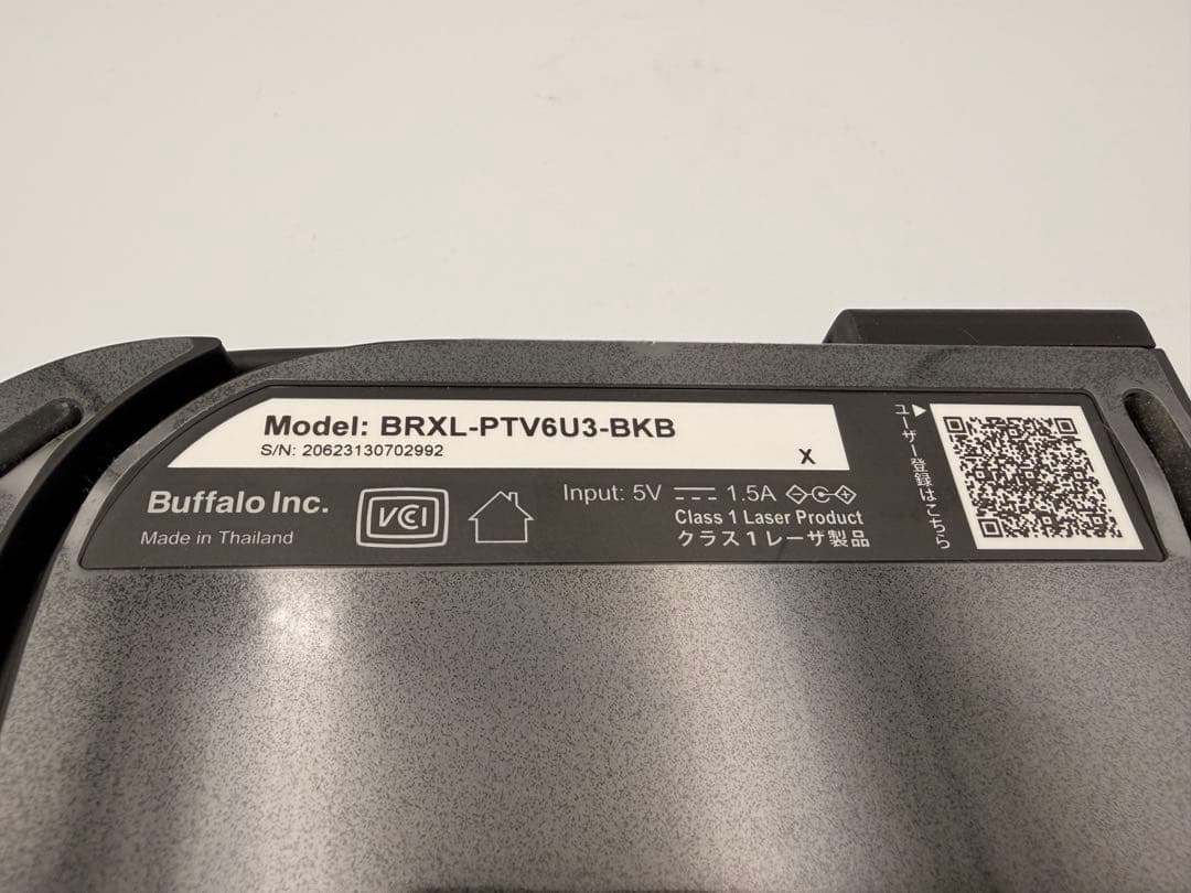 L【極美品】BUFFALO外付けブルーレイドライブBRXL-PTV6U3-BKB