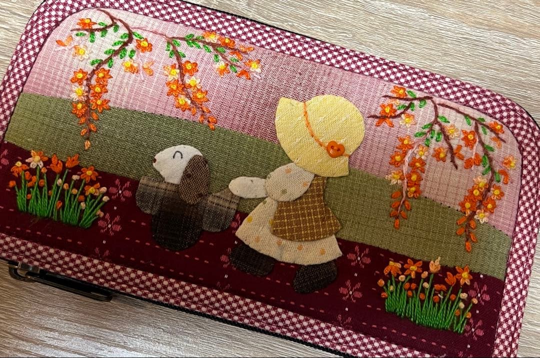 ★新作★スーちゃん＆いぬ★ピンク・パープル系＊長財布　ハンドメイド