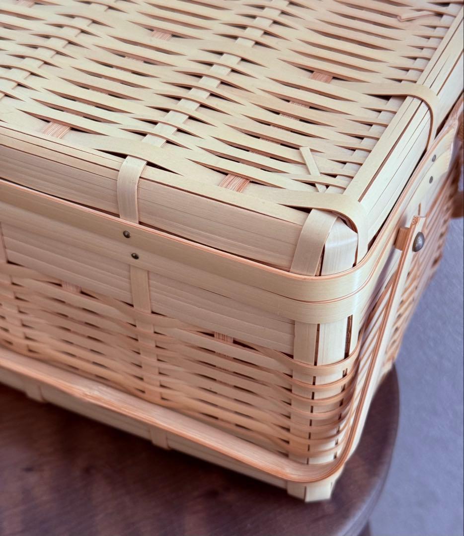 おじろ角物店 蓋付きかご 未使用品
