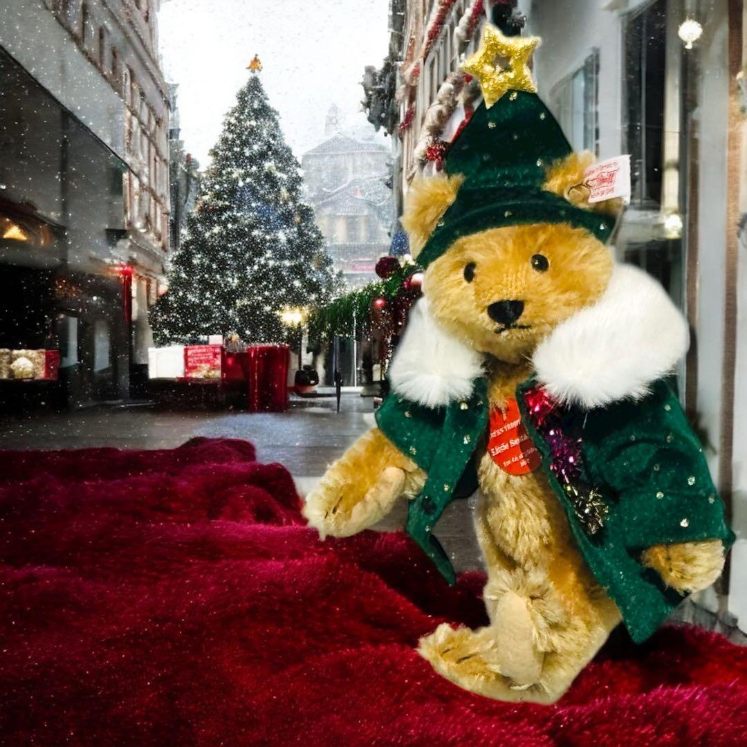 シュタイフ テディベア Steiff リトルサンタ 木箱 証明書 完品 ツリー