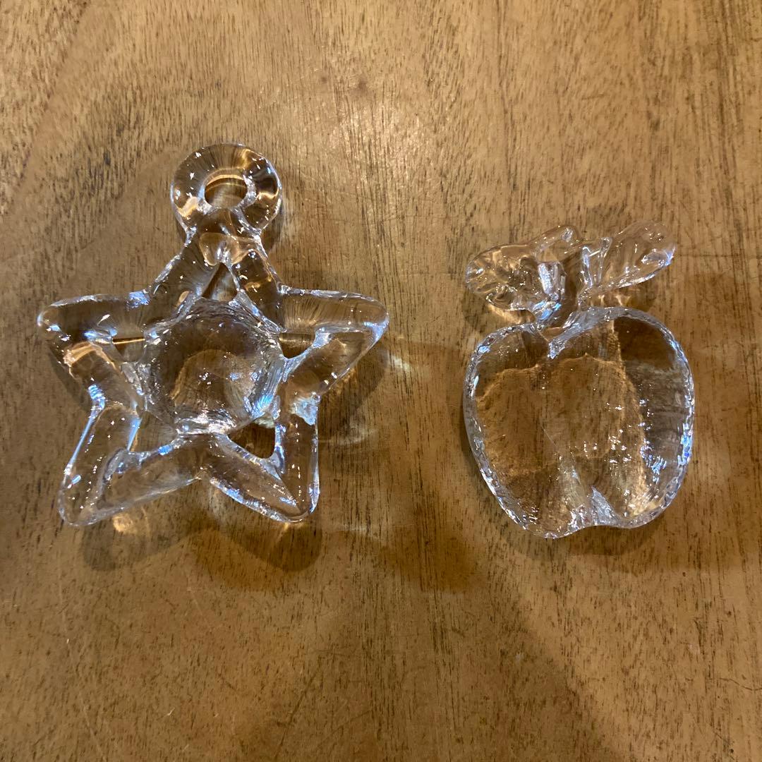 北欧Kosta Boda レア星形とリンゴ形オーナメント