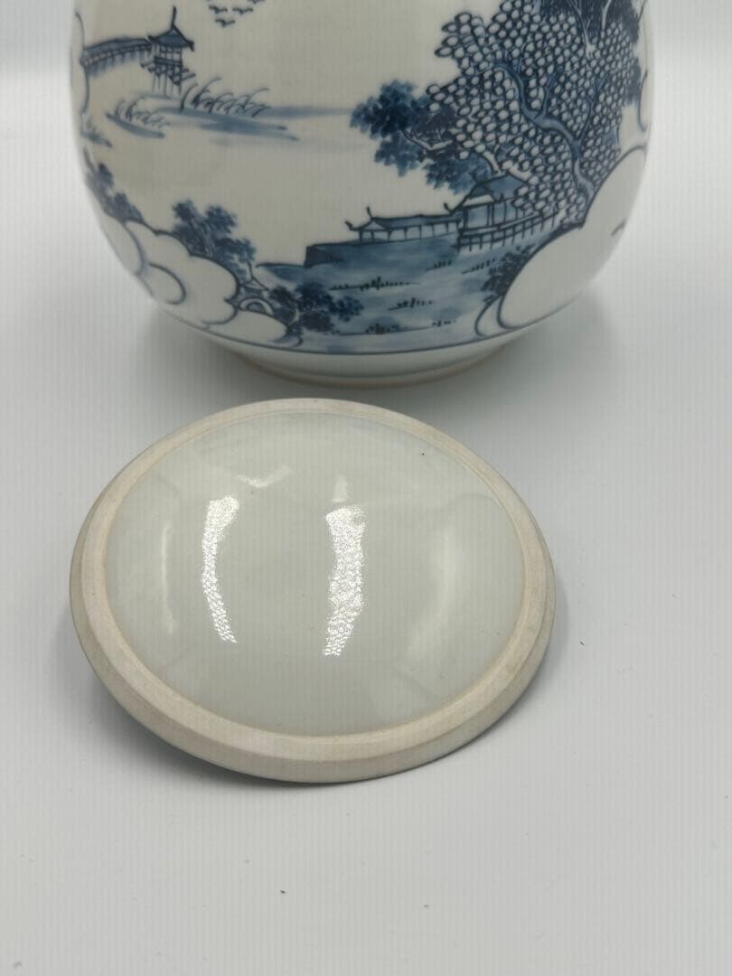 平安秀峰　染付水指　祥瑞　共箱作