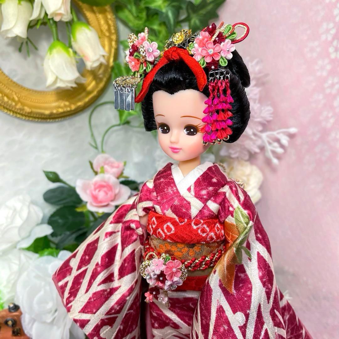 リカちゃん　日本髪風　本体 と 着物 セット　☆リユース　ハンドメイド