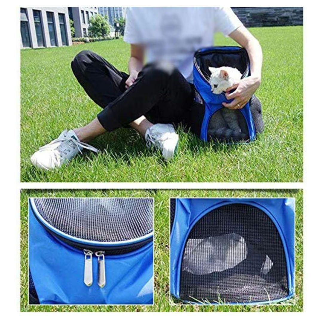 ペット用 リュック キャリーバッグ グリーン 　犬猫 メッシュ お散歩