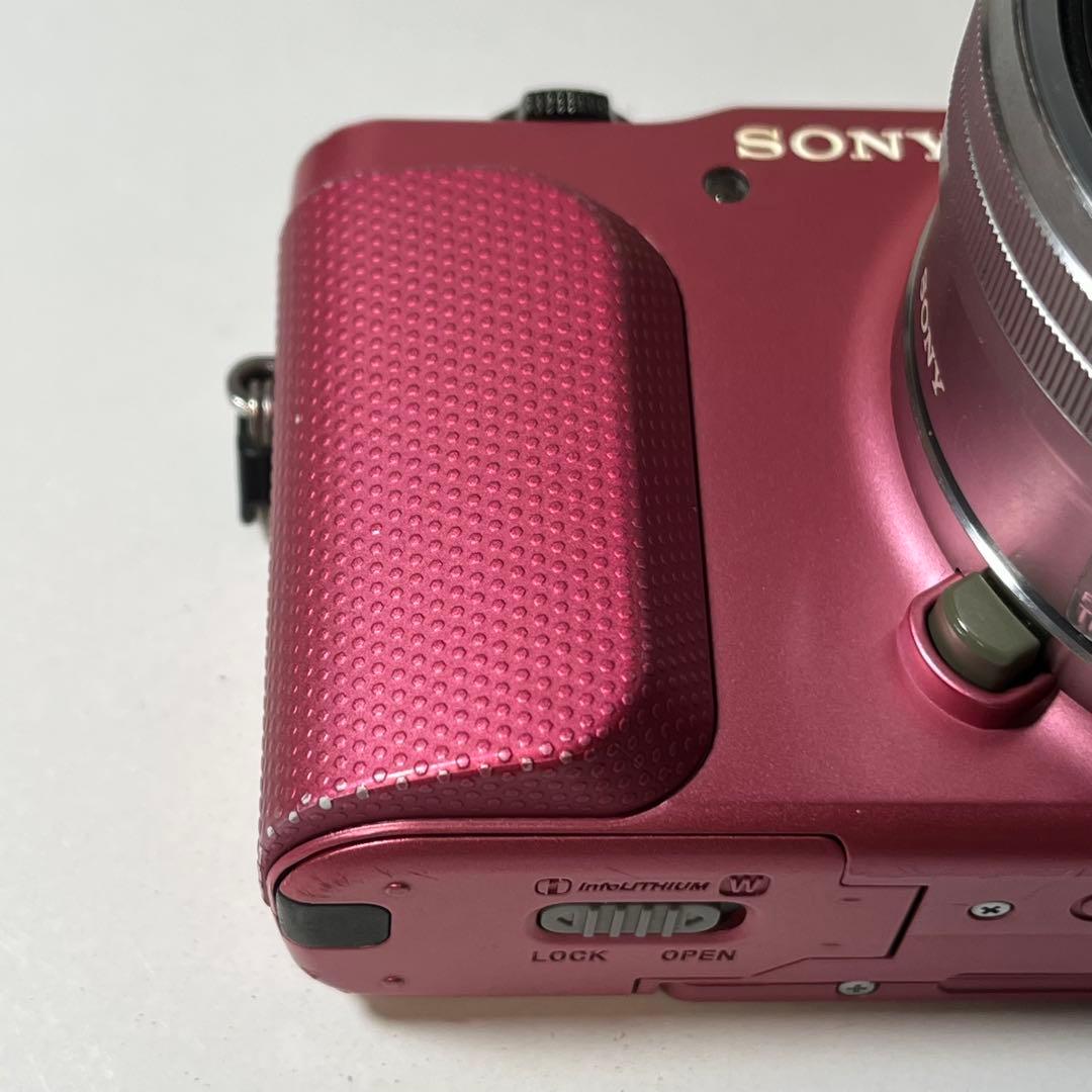 SONY NEX-3N ピンク ミラーレス 一眼レフ ズームレンズセット 動作品