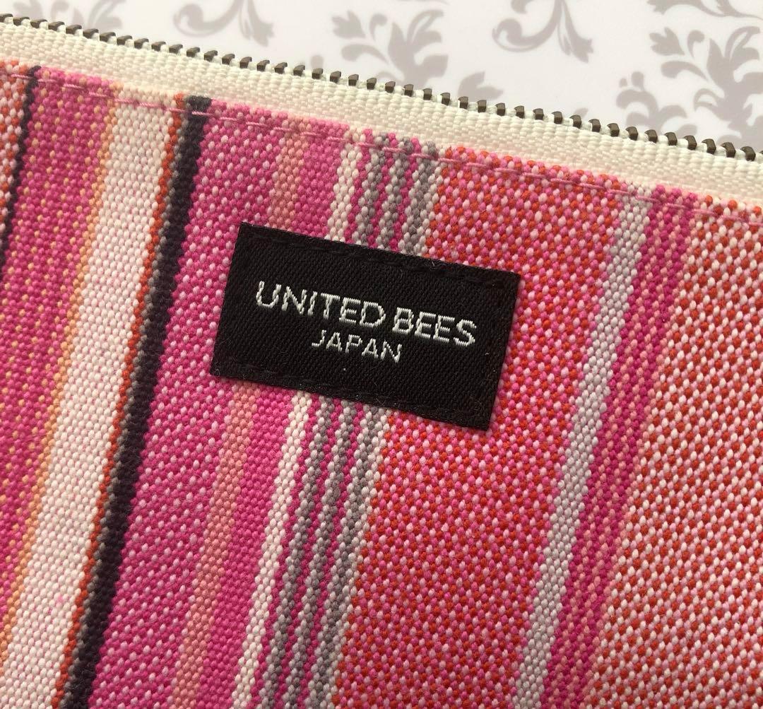 UNITED BEES ペンケース ポーチ ピンク はんぷ屋　ユナイテッドビーズ