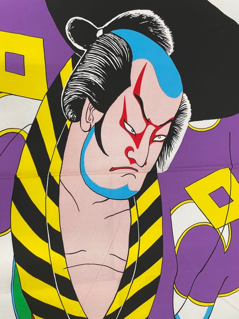 役者絵　イラスト大判アート　布製 サイズ約87cm × 138cm
