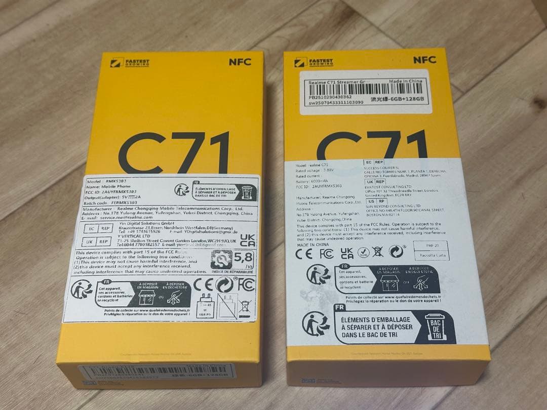 C71 NFC対応 6GB RAM 128GB 2台SIMフリー