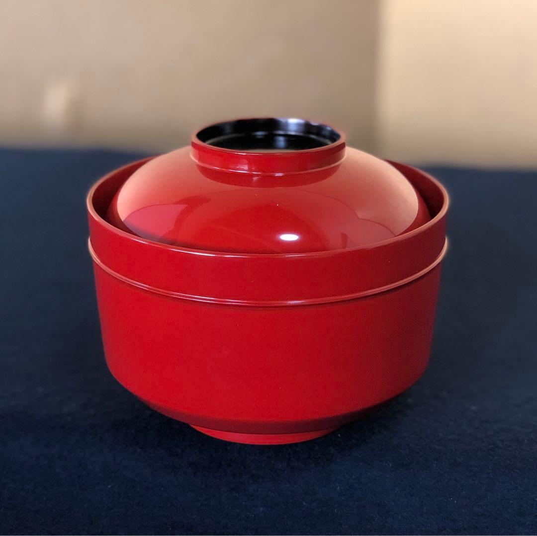 《R》朱塗 懐石道具 飯椀4客 岡本陽斎 木製漆器 260310こ5