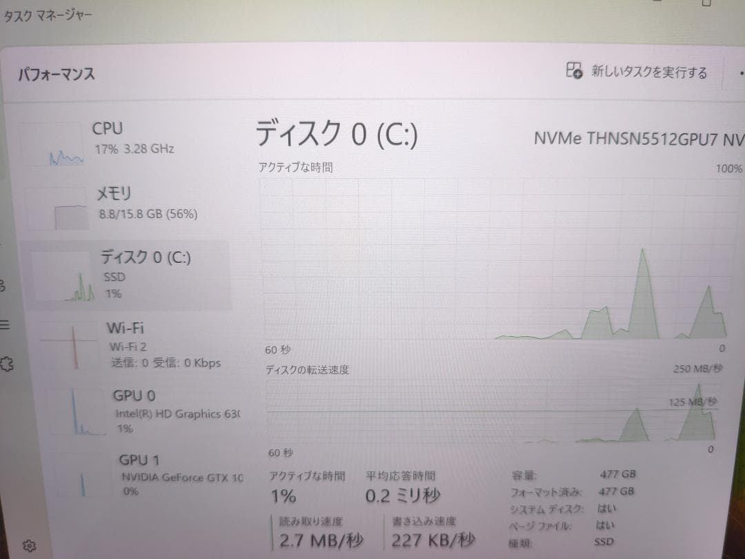 Dell XPS 15 9560 4Kタッチ 16GB 512GB GTX