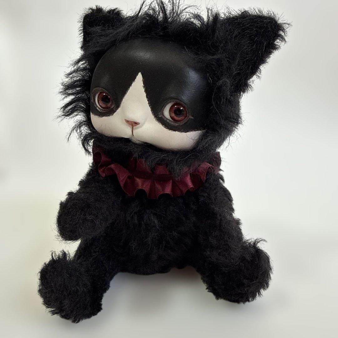 創作人形 福寿 ドール ハチワレ猫 cuddle a fluffy 黒