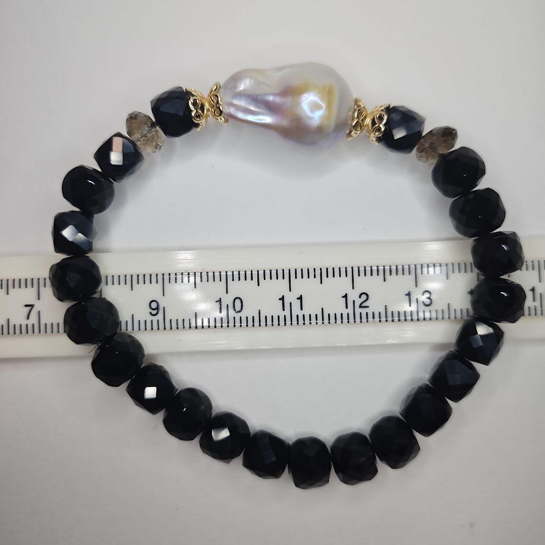 オイスターパール　オニキス　ブレスレット