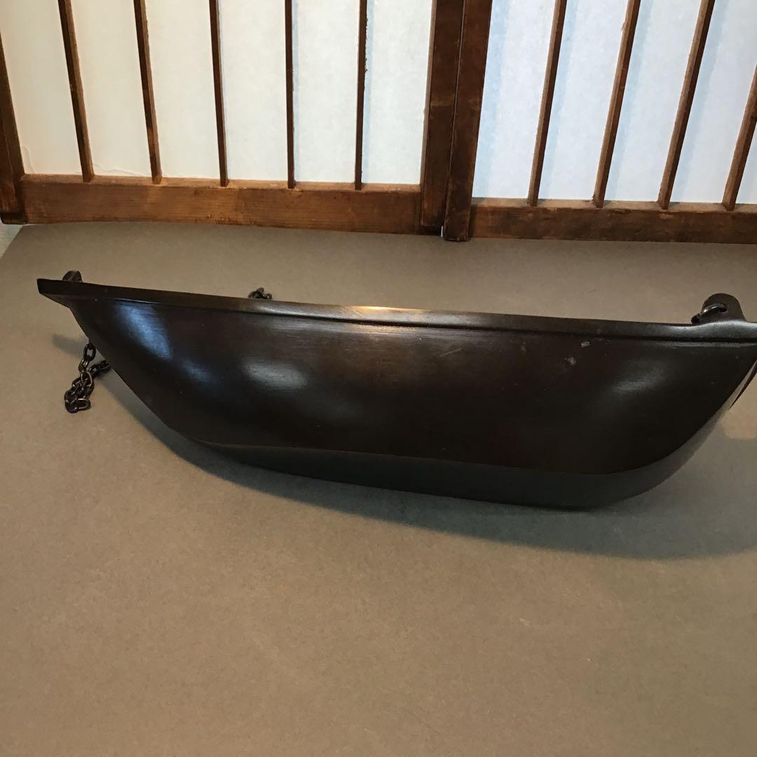 骨董品　￼華道道具　釣花入　銅製　釣船花入　S86TH2