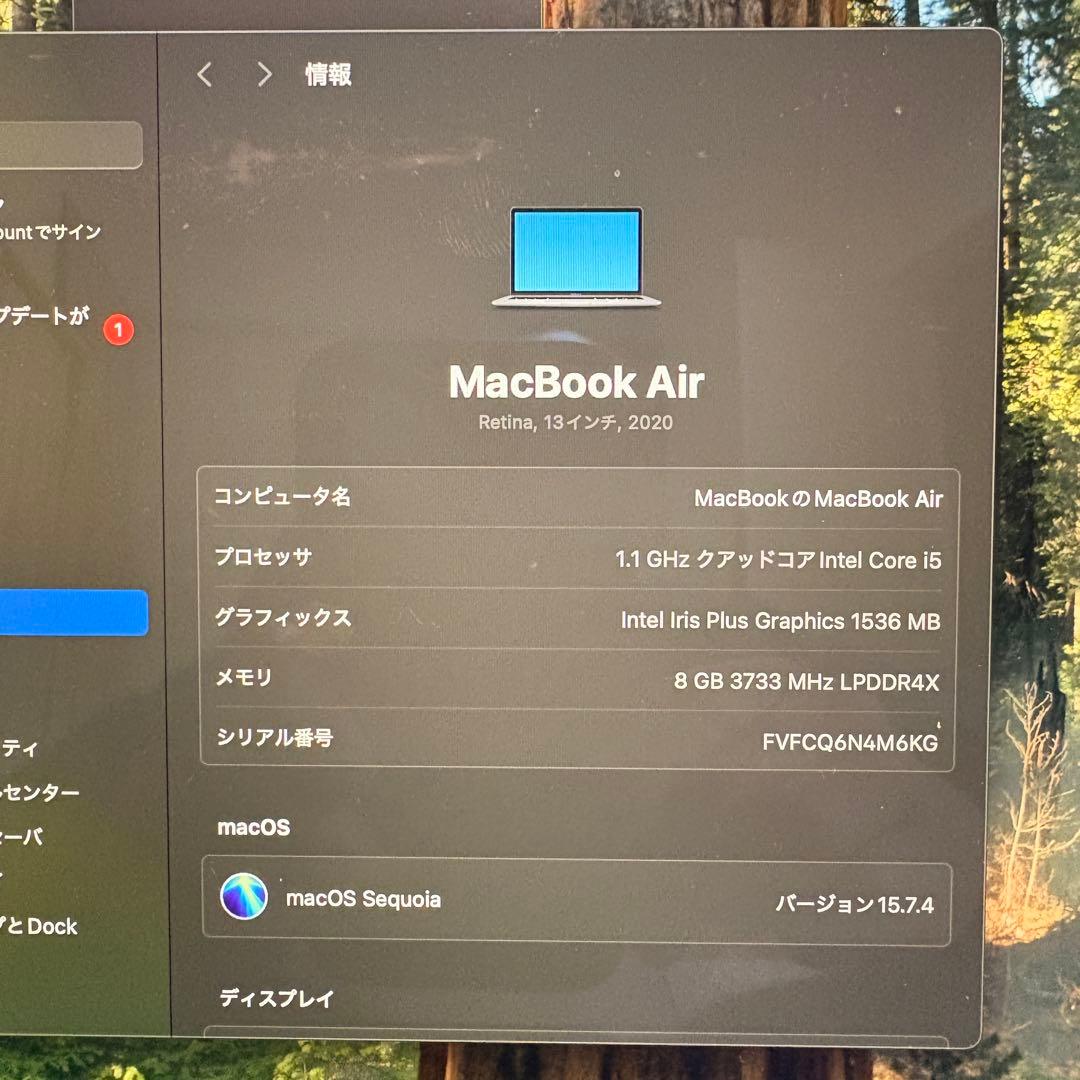 MacBook本体 MacBook Air 2020 A2179 SSD512GB