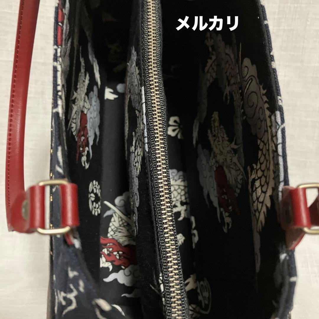 ガシャ髑髏　相馬の古内裏　ハンドメイド　着物バッグ　トートバッグ　【一点物】