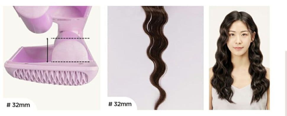 VODANA ボダナ ウェーブヘアアイロン 32ミリ バイオレット