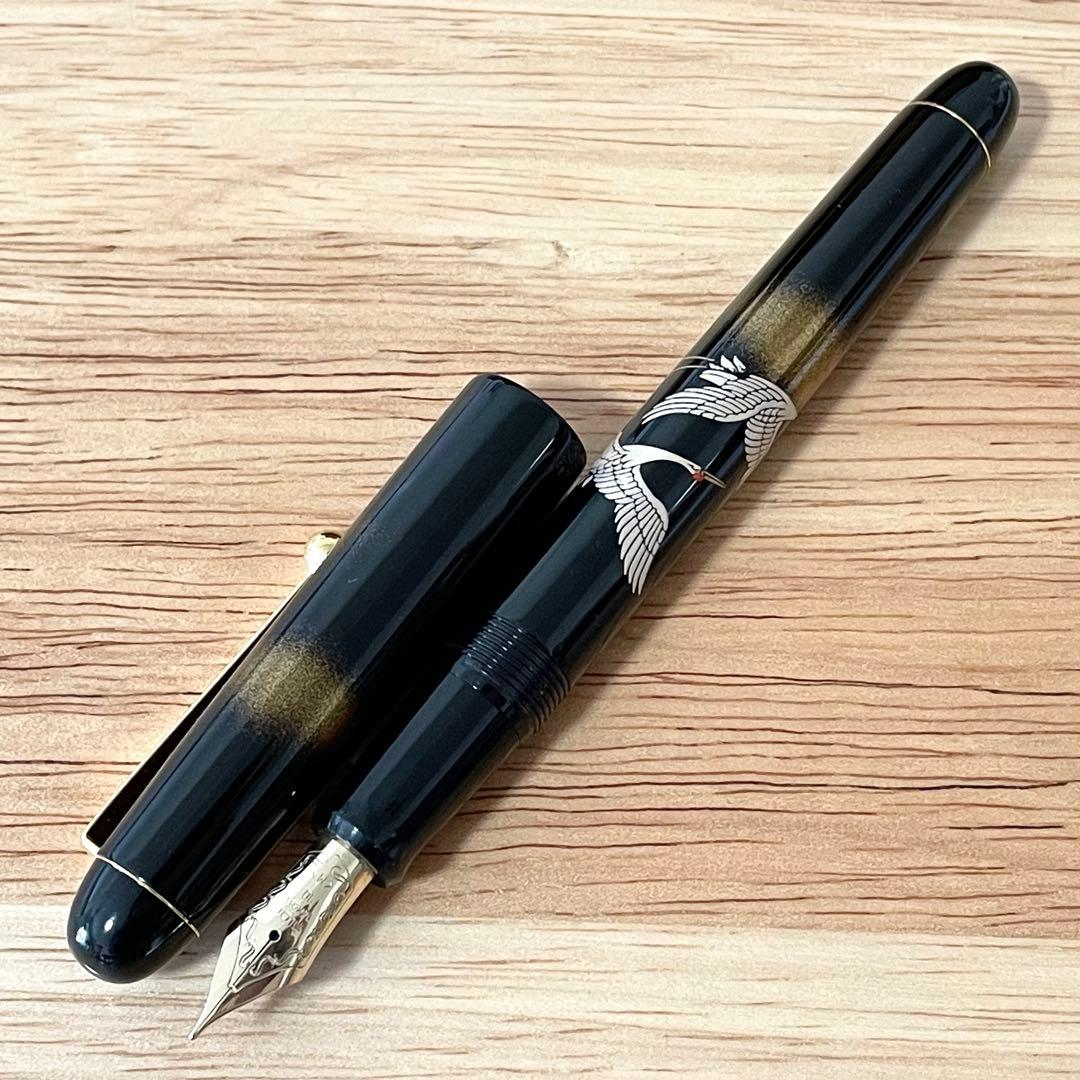パイロット 平蒔絵 万年筆 双鶴 國光會/国光会 ペン先 14K M（中字）