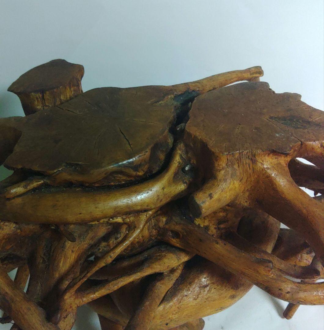 飾り台　花台　木の根　木製　置物台　盆栽台　高さ22cm 横幅39cm　大型