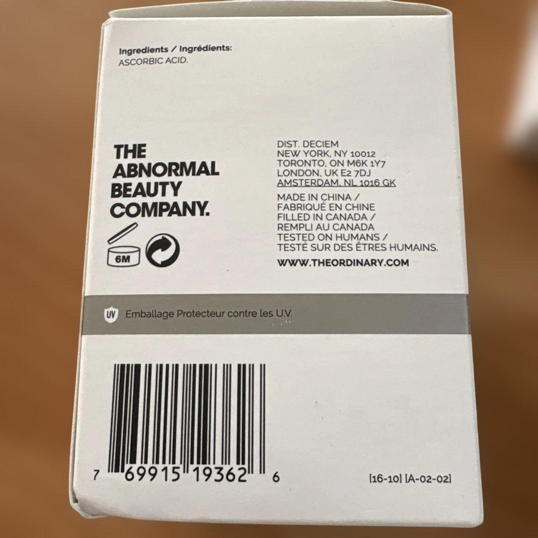 パック・フェイスマスク The Ordinary 100% L-Ascorbic Acid Powder