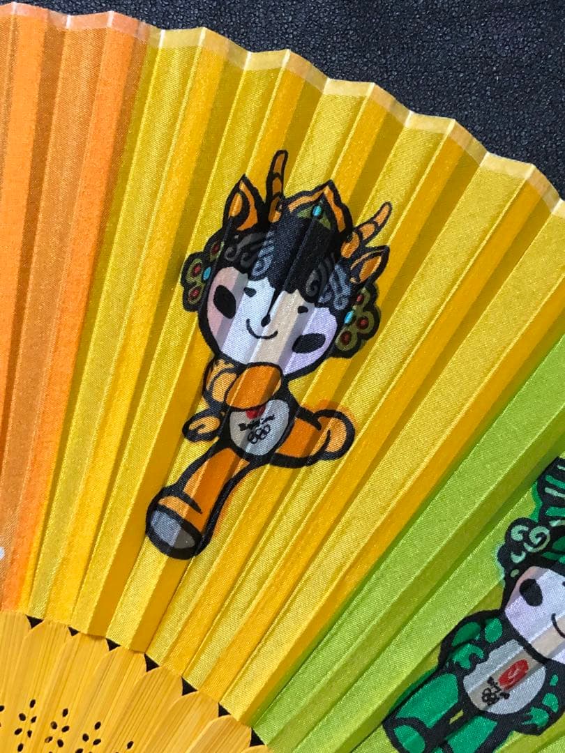扇子　21cm Beijing Olympics 2008 SILK FAN