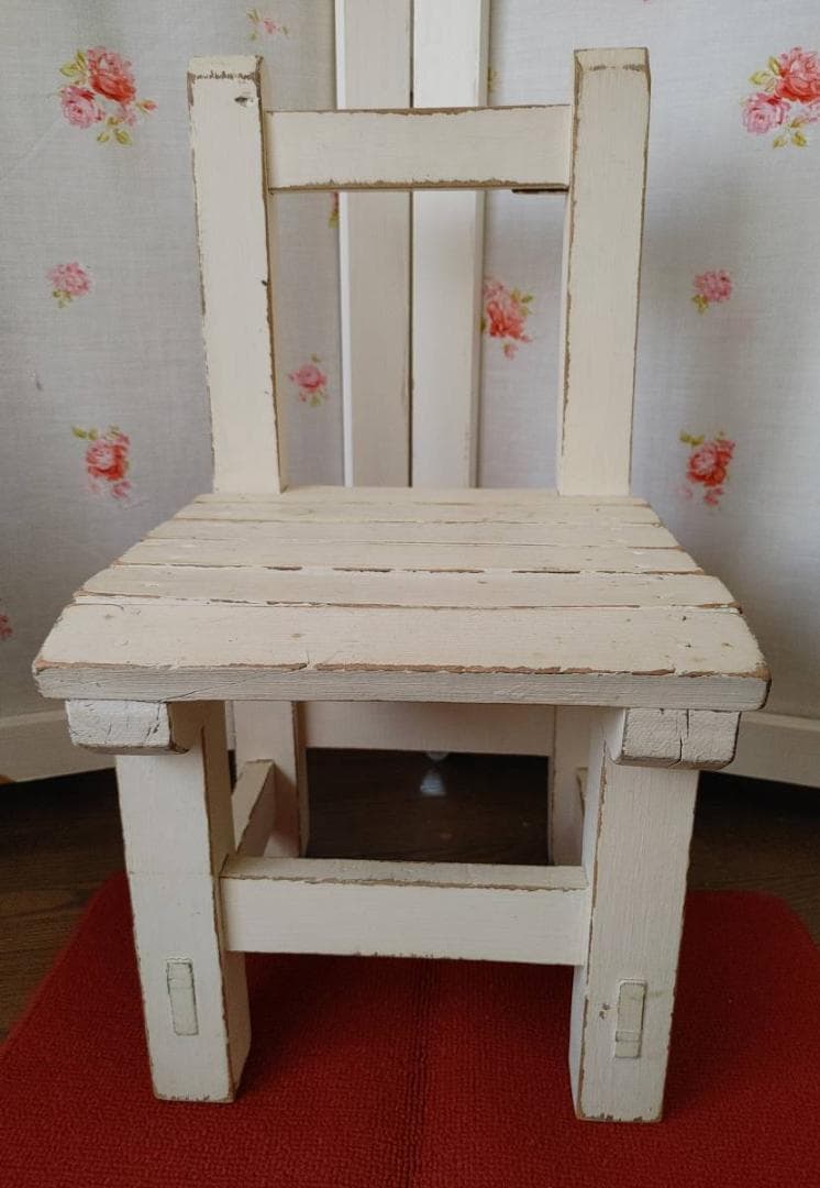 セミアンティーク　チャイルドチェアー＋手作り座布団セット　イス　子供用
