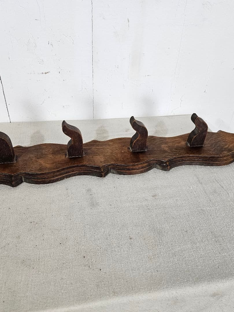 France antique 木製 ハンガーラック 壁掛け フック 帽子掛け