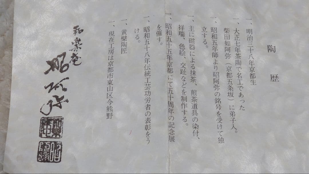 茶道具 茶碗 祥瑞 和楽庵 昭阿弥