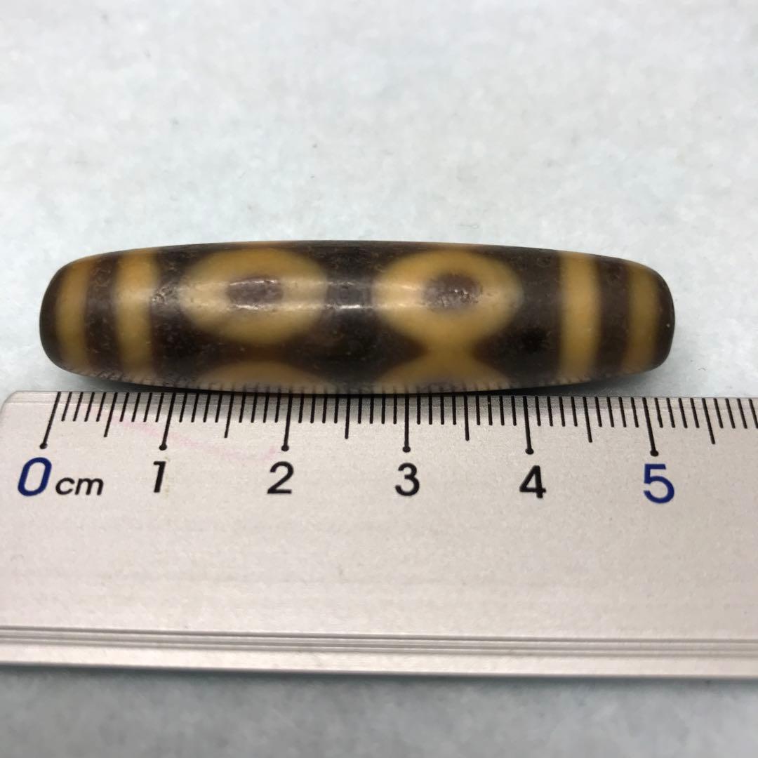 超激レア珍品‼︎ 幻の一品　古代黄牙　双線ハ眼天珠　馬蹄痕　黒朱砂　特別出品