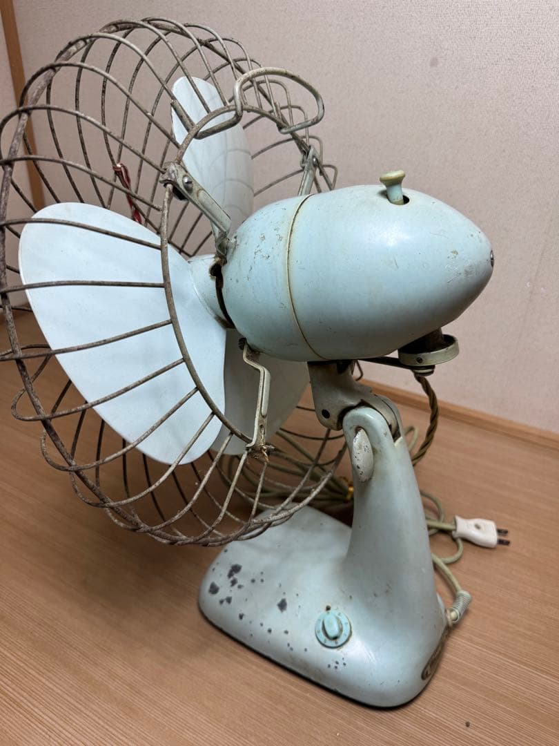 Mitsubishi 卓上扇風機 昭和レトロ　ミントグリーン