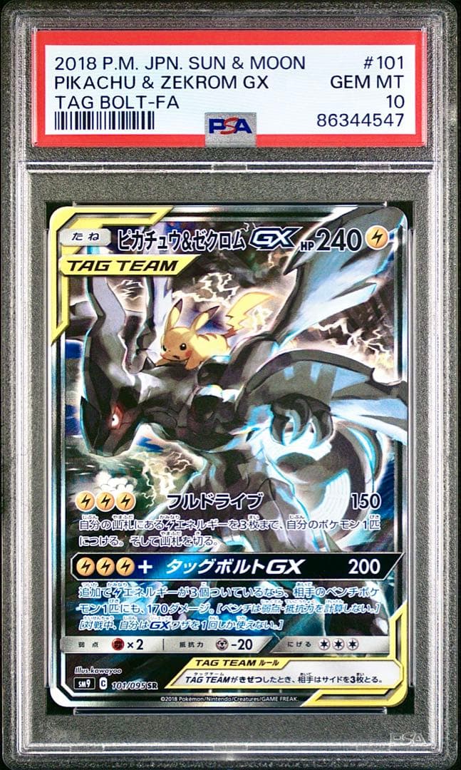 【PSA10】ピカチュウ＆ゼクロムGX SA タッグボルト 101/095