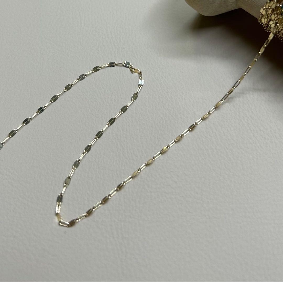 K10 ペタルチェーン　ブレスレット　ゴールド 幅1.2mm
