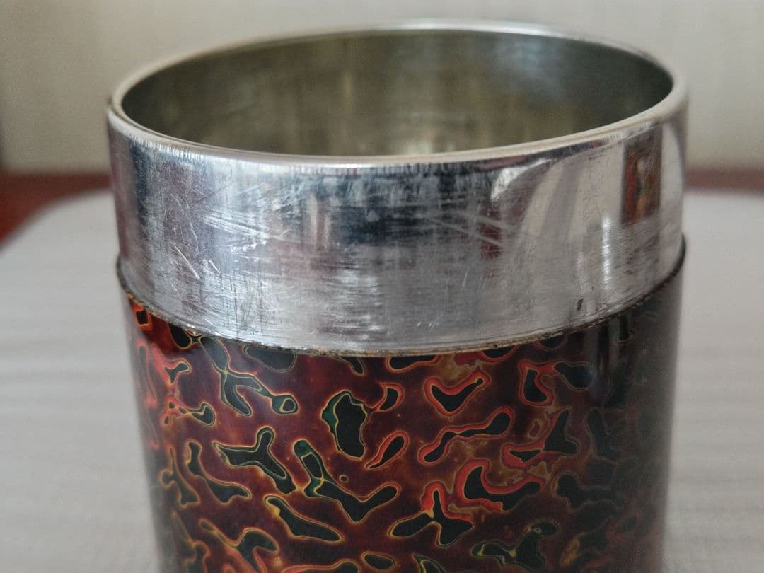 【高級漆器】津軽塗 茶器セット（茶櫃・茶筒・茶托・茶さじ・菓子皿）唐塗