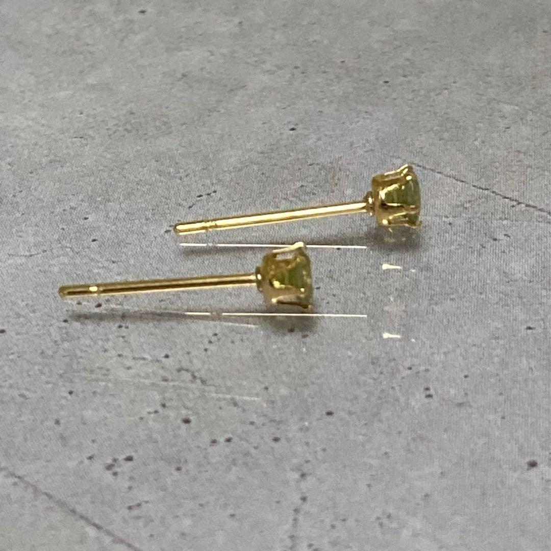 天然石 希少 デマントイドガーネット 3mm ピアス サージカルステンレス