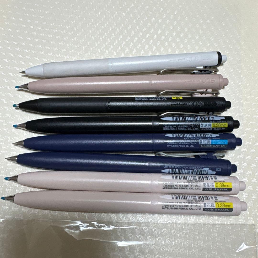 ユニボール ワン F 花筏（コットンピンク） 、短夜、消炭など8本セット￼